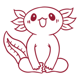 Yogui ajolote trazo postura de loto Diseño PNG