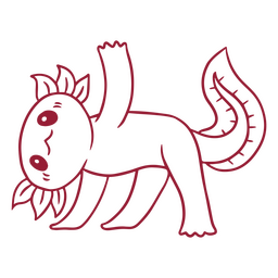Yogui ajolote trazo triangulo Diseño PNG