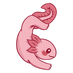 Yogui axolotl color stroke inverted PNG Design Transparent PNG