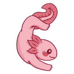 Yogui Axolotl-Farbstrich invertiert PNG-Design