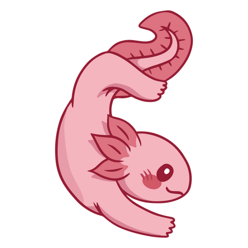 Yogui axolotl color stroke inverted PNG Design