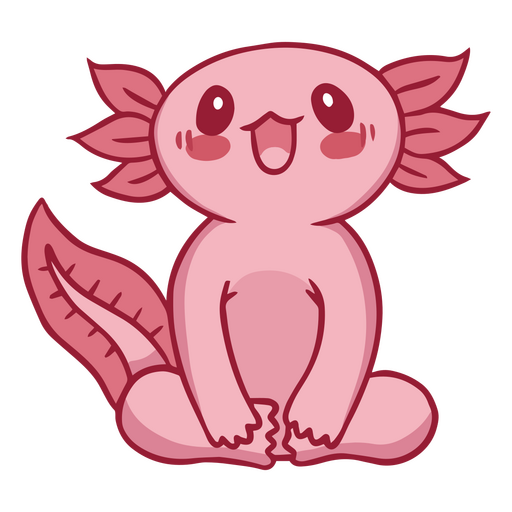 Yogui axolotl trazo de color pose de loto Diseño PNG