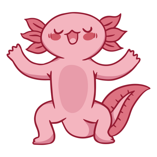 Yogui Axolotl-Farbstrichpferd PNG-Design