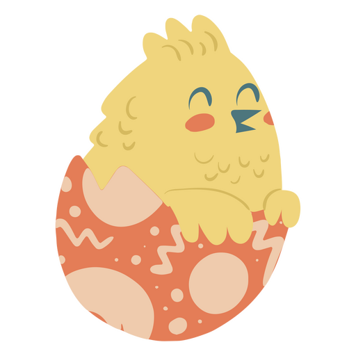 Easter flat chicken egg PNG Design