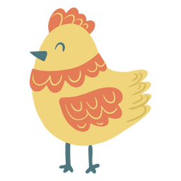 Lindo pollo plano pascua Transparent PNG