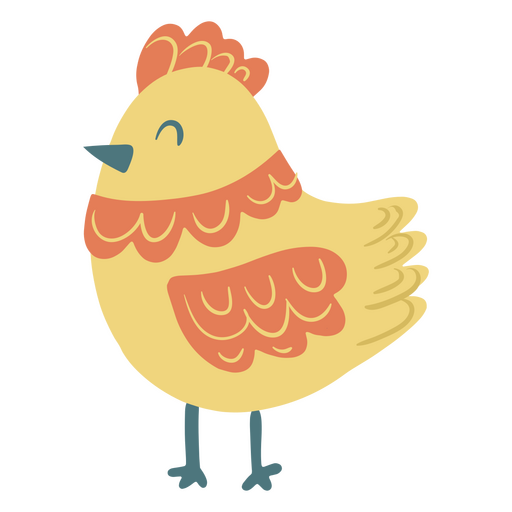 Cute flat chicken easter PNG Design