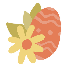 flor de ovo de páscoa plana Desenho PNG