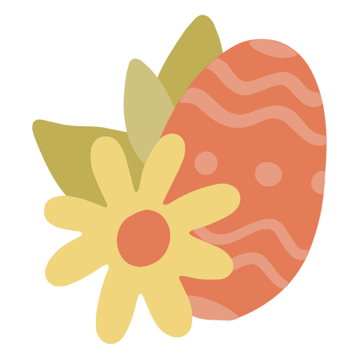 Easter flat egg flower PNG Design
