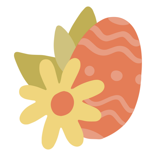 flor de ovo de páscoa plana Desenho PNG