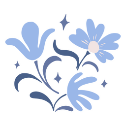 Flores azules de primavera Diseño PNG