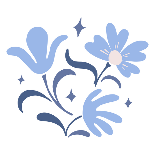 Blaue Frühlingsblumen PNG-Design