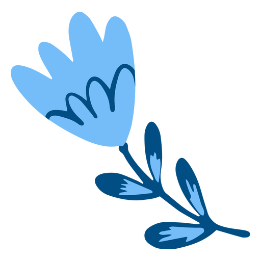 Blue flower spring icon PNG Design