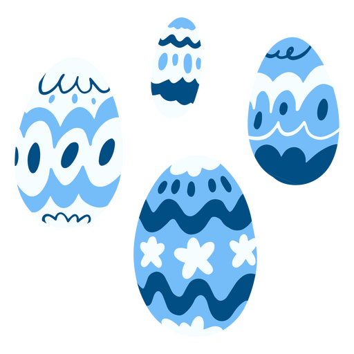 Easter eggs flat blue PNG Design