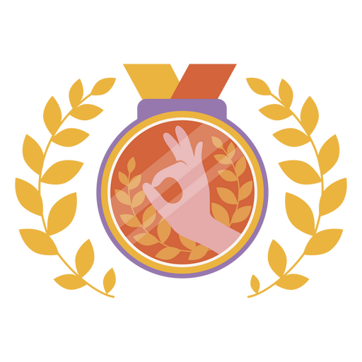 Medalha de campeão bonito com oliveiras Desenho PNG