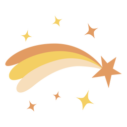 Sternschnuppe mit flachem Glitzer PNG-Design