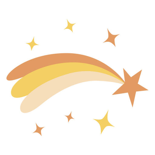 Shooting star with flat glitter PNG Design