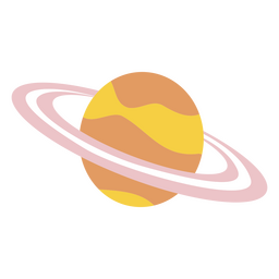 Niedliche Saturn-Flachzeichnung PNG-Design