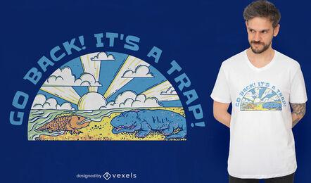 Diseño divertido de camiseta de evolución de la vida.