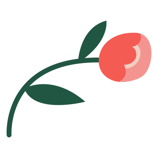 Icono de rosa plana Diseño PNG