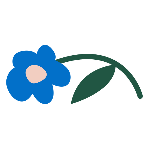 ícone de flor plana azul Desenho PNG