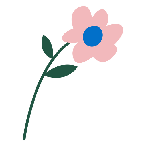 S??e flache rosa Blume PNG-Design