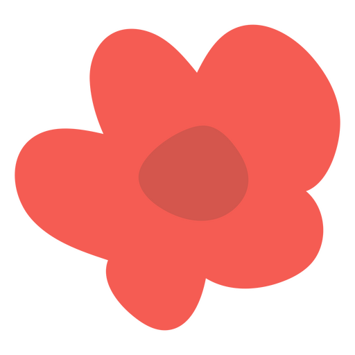 Cute flat red flower PNG Design