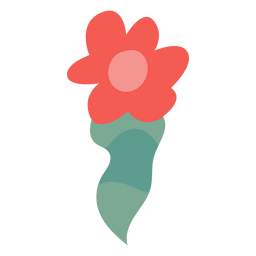 Pequeña flor roja plana Transparent PNG