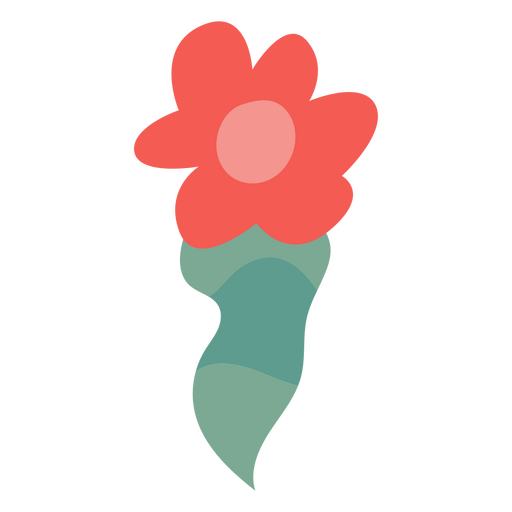 Kleine flache rote Blume PNG-Design