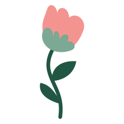 Pink rose flat cute PNG Design