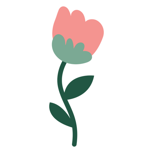 Rosa Rose flach süß PNG-Design