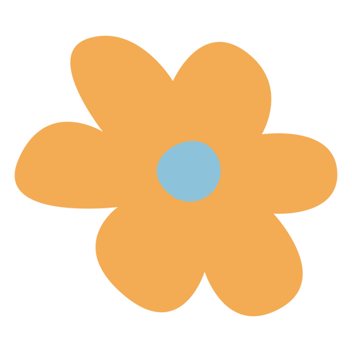 Gelbe flache Blume süß PNG-Design
