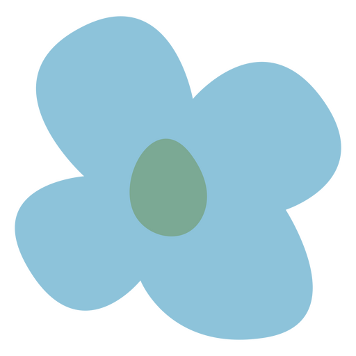 Blume flach himmelblau PNG-Design