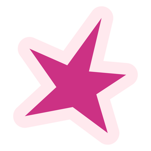 Diseño plano estrella de rock rosa Diseño PNG