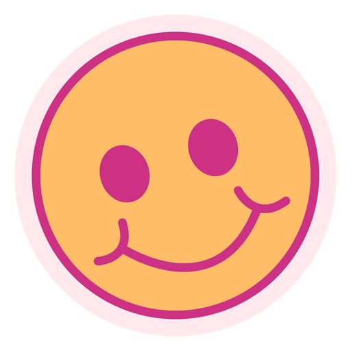Flat smiley face sticker PNG Design