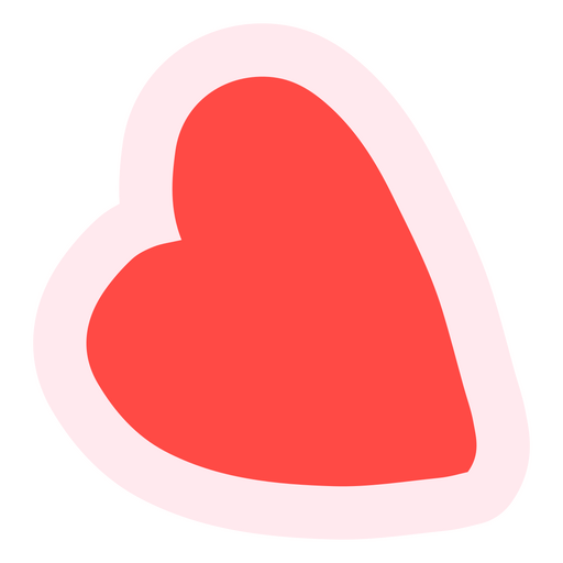 Rosa flache Herzform PNG-Design
