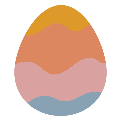 Huevo de pascua retro ondulado Diseño PNG