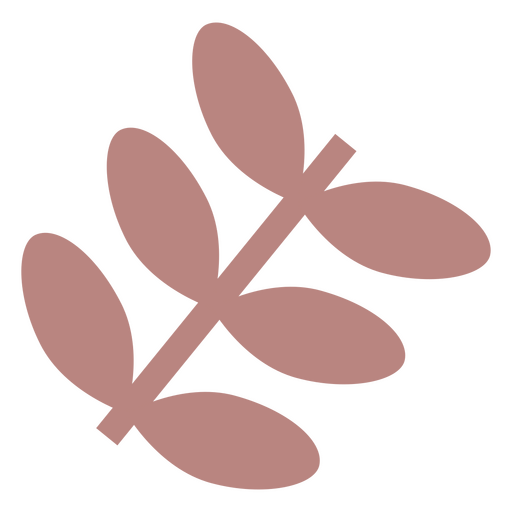 Caule com folhas planas rosa Desenho PNG