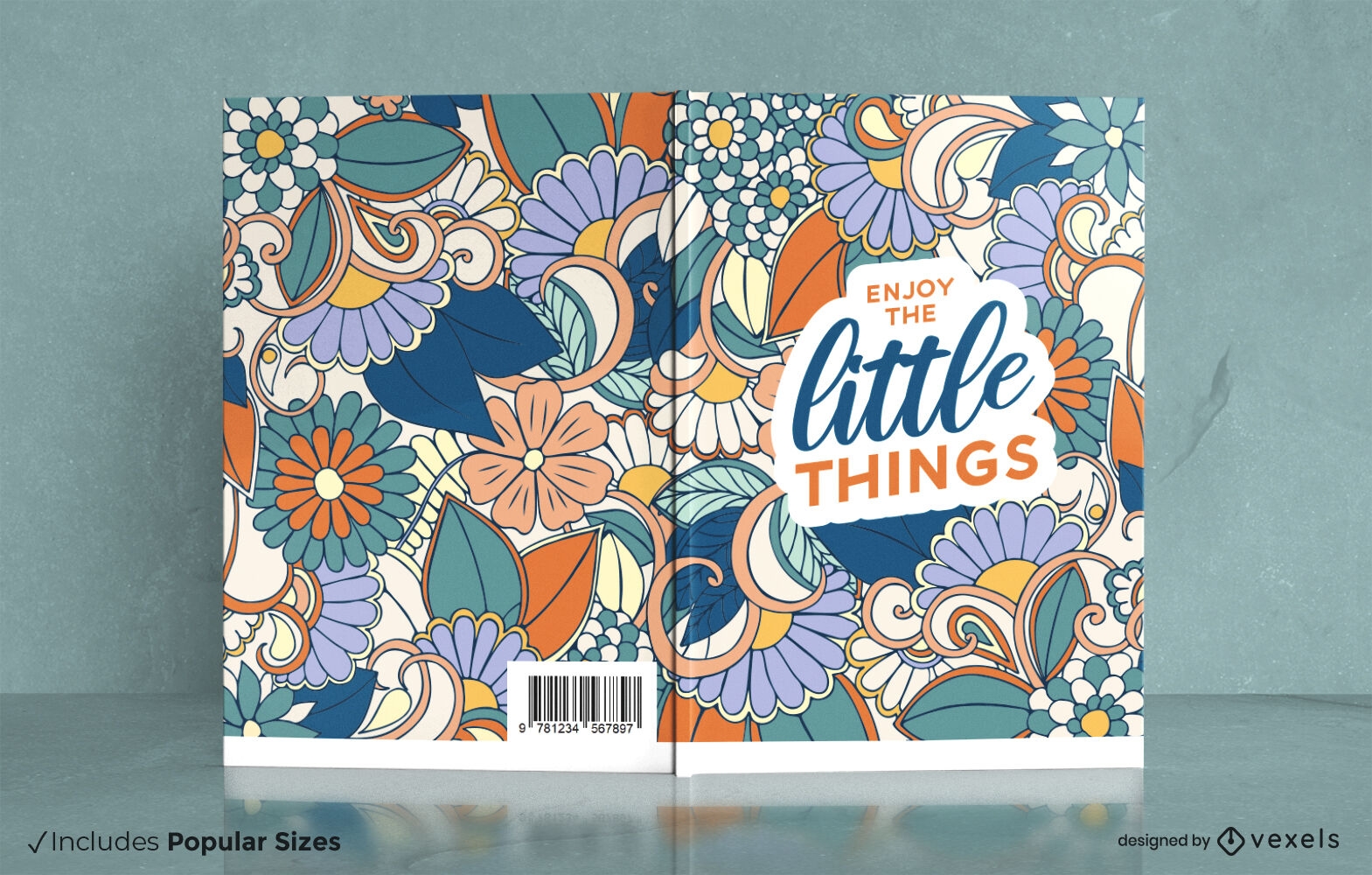 Design de capa de livro floral de pequenas coisas