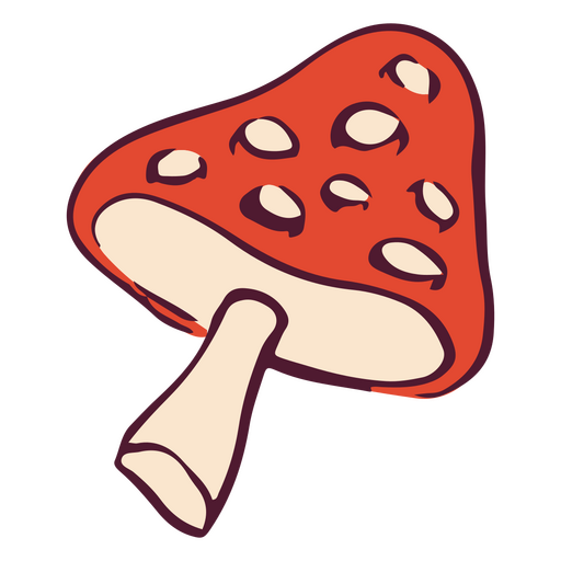 Sketched red mushroom PNG Design