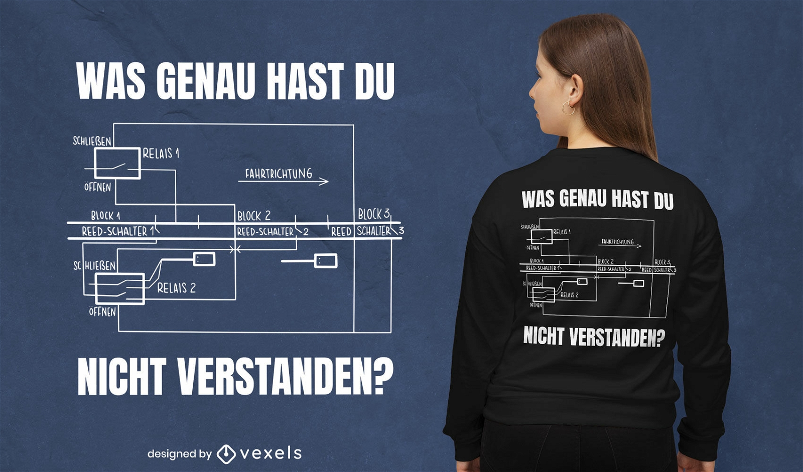 Deutsches Eisenbahndiagramm-T-Shirt-Design