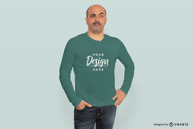 Verwirrtes Modell Langarm-T-Shirt-Attrappe