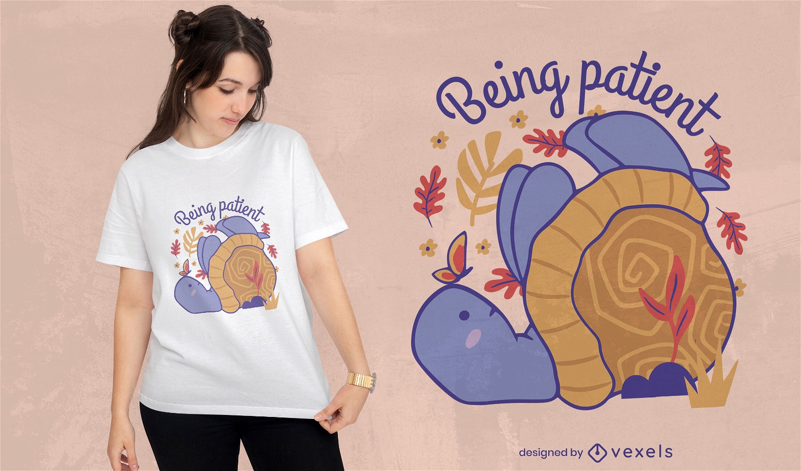 Niedliches Schildkröten-T-Shirt-Design