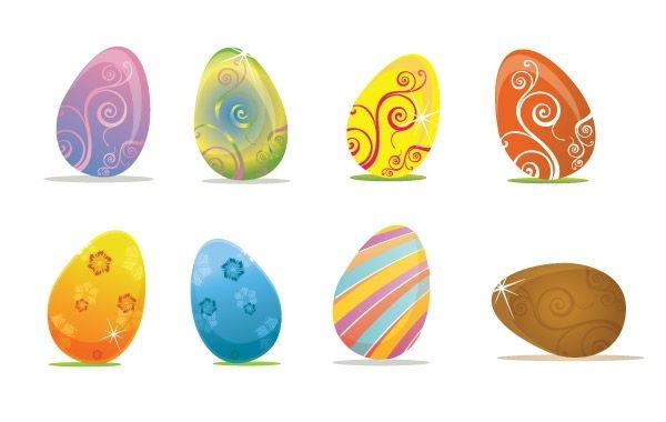 Hermoso conjunto de huevos de Pascua