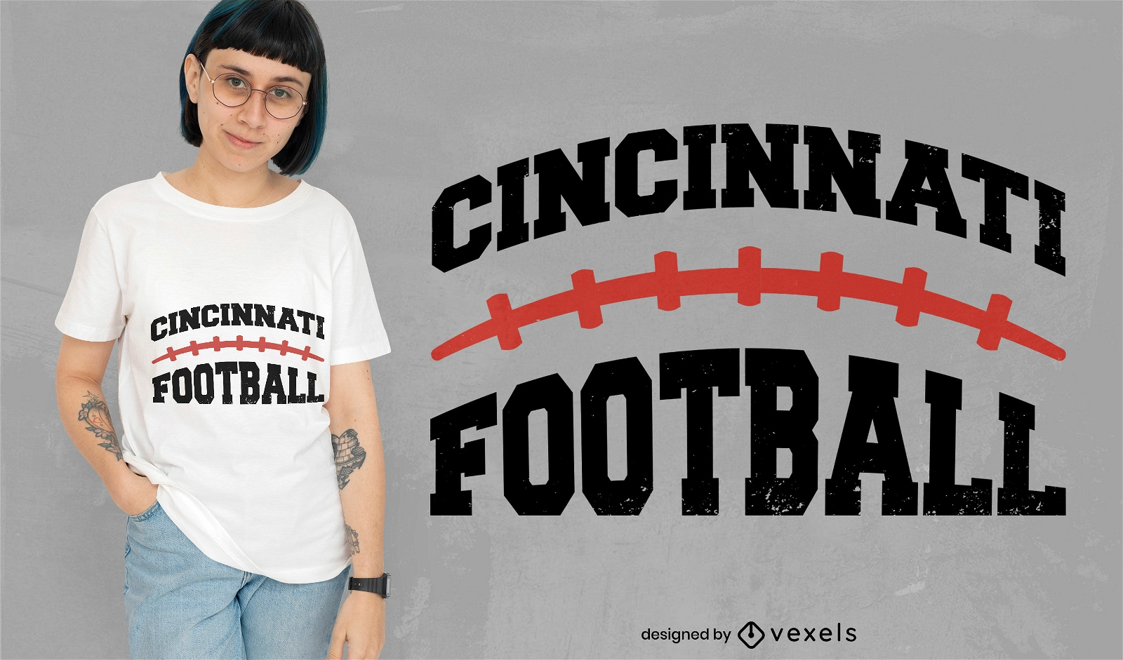 Football sport cincinnati t-shirt design