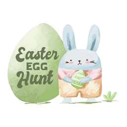 Easter egg hunt bunny quote badge Transparent PNG