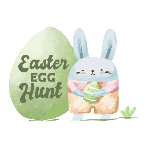 Easter egg hunt bunny quote badge PNG Design