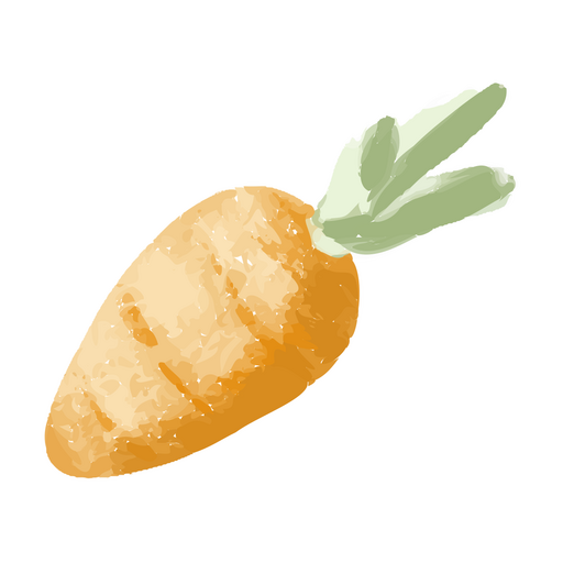 Icono de acuarela de comida de zanahoria de conejito de Pascua