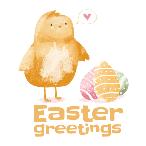 Ostern-Grüße-Küken-Aquarell-Zitat-Abzeichen PNG-Design