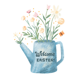Easter flowers watercolor quote badge PNG Design Transparent PNG