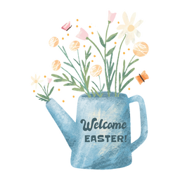 Ostern-Blumen-Aquarell-Zitat-Abzeichen PNG-Design